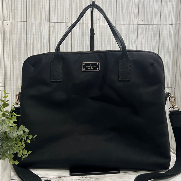 kate spade Handbags - Kate Spade Black Nylon Laptop Bag Tote Shoulder Bag Work Travel Briefcase